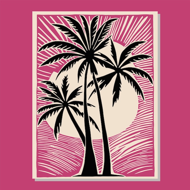 Modelo de obra de arte vectorial de póster minimalista Impresión moderna geométrica de mediados de siglo