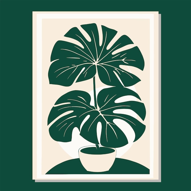 Modelo de obra de arte vectorial de póster minimalista Impresión moderna geométrica de mediados de siglo