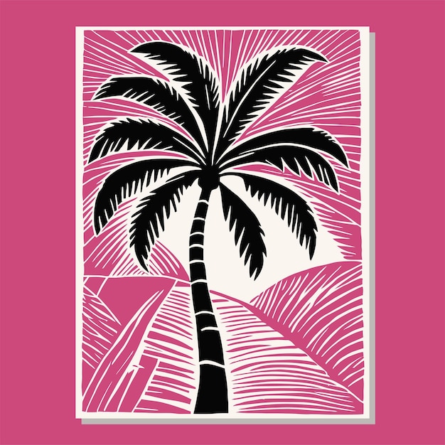 Modelo de obra de arte vectorial de póster minimalista Impresión moderna geométrica de mediados de siglo