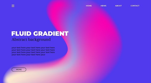 Modelo de página web moderna con fondo de gradiente suave con formas borrosas y espacio para el texto