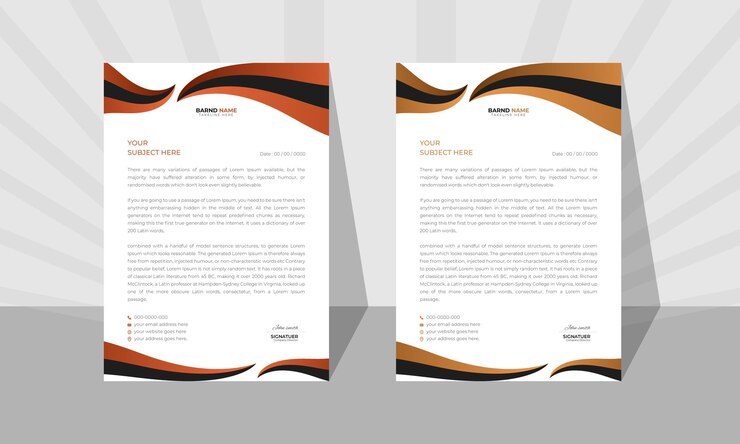 Modelo de papel de carta contemporáneo para empresas y corporaciones