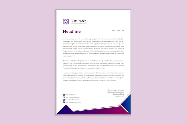 Modelo de papel de carta de una empresa inmobiliaria moderna