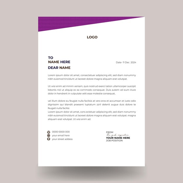 Modelo de papel de carta para empresas y empresas modernas