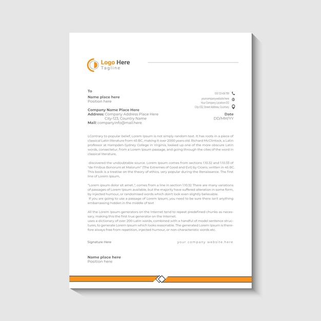 Modelo de papel de carta para empresas y empresas modernas