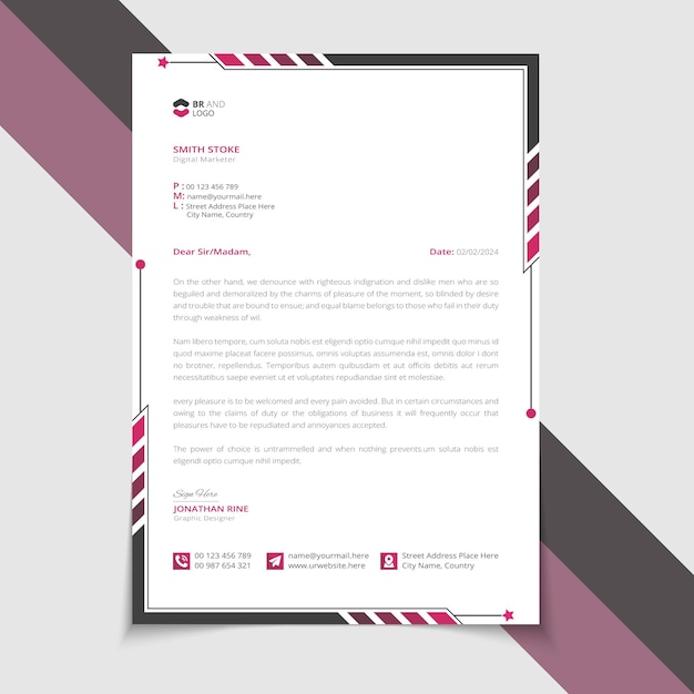 Modelo de papel de carta para empresas y empresas modernas