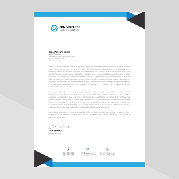Modelo de papel de carta para empresas y empresas modernas