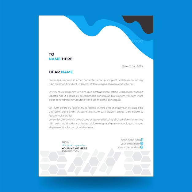 Modelo de papel de carta moderno para negocios y creatividad