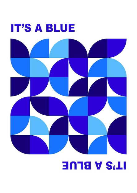 modelo de patrón de mosaico azul elemento del cartel