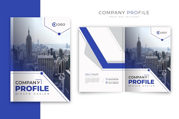 Modelo de perfil de empresa o empresa y diseño de la portada del folleto