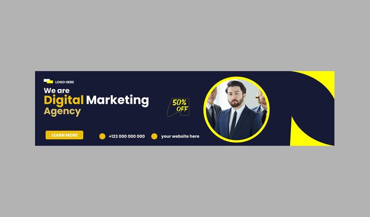 Modelo de portada de Facebook para las redes sociales corporativas de marketing digital