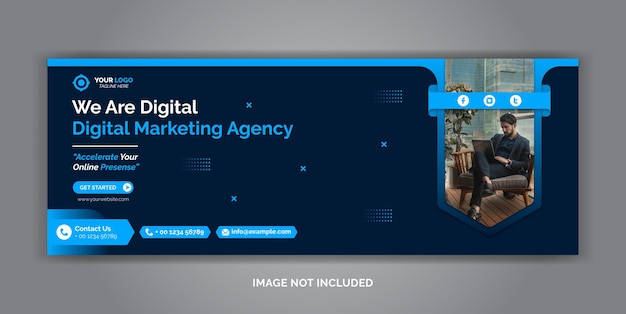 Modelo de portada de Facebook para las redes sociales corporativas de marketing digital