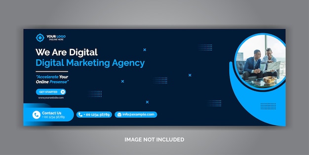 Modelo de portada de Facebook para las redes sociales corporativas de marketing digital