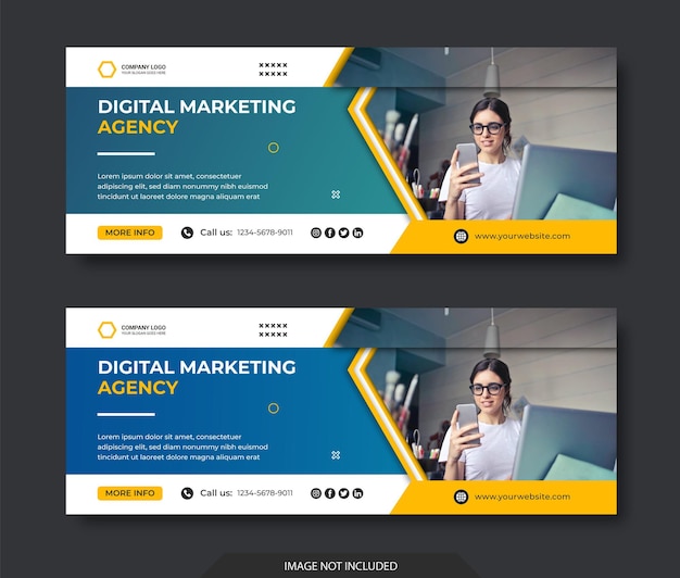 Modelo de portada de Facebook para las redes sociales corporativas de marketing digital