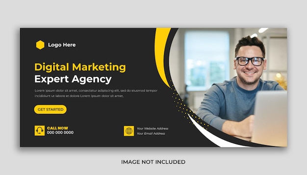 Modelo de portada de Facebook para las redes sociales corporativas de marketing digital