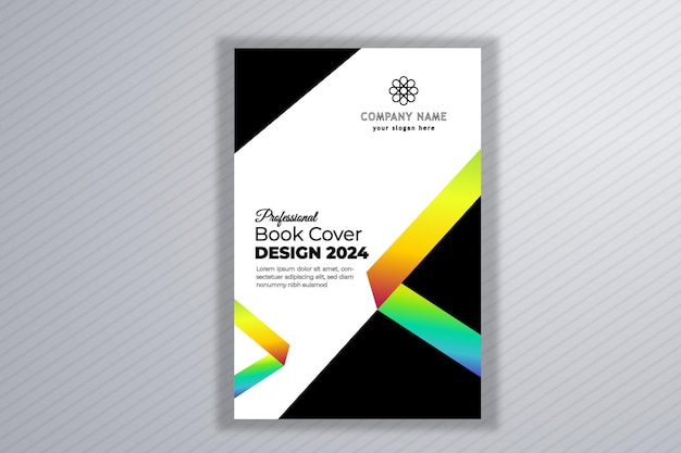 Modelo de portada de libro de diseño moderno creativo en color negro y gradiente