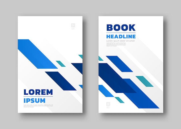 Modelo de portada del libro para el informe anual Libro de antecedentes del resumen azul