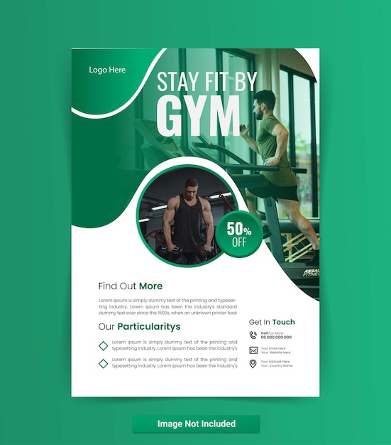 Modelo de portada de póster de gimnasia GYM Modelo de volante de gimnasio vector de volante A4