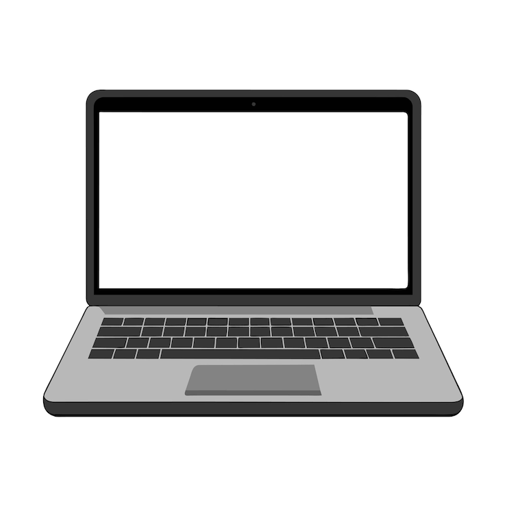 Vector modelo de portátil moderno con ilustración vectorial de pantalla en blanco
