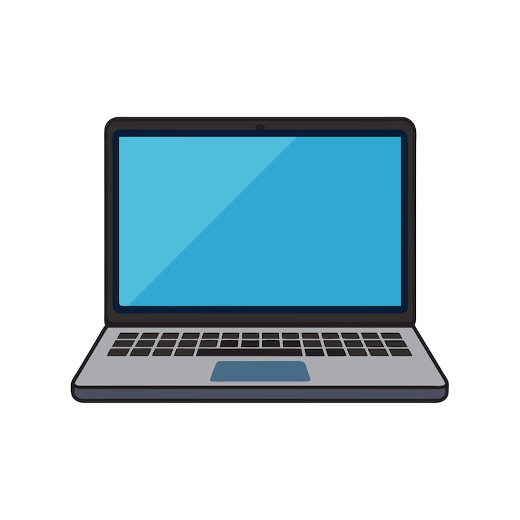 Vector modelo de portátil moderno con ilustración vectorial de pantalla en blanco