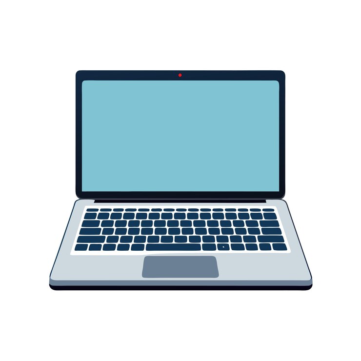 Vector modelo de portátil moderno con ilustración vectorial de pantalla en blanco