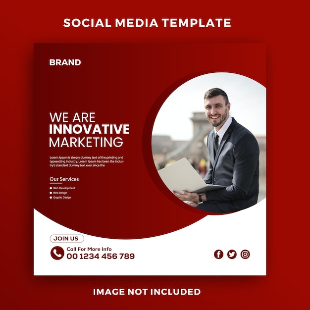 Modelo de publicación de marketing digital en las redes sociales e Instagram