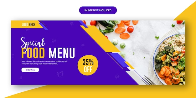 Modelo de publicación de menú de comida especial en las redes sociales