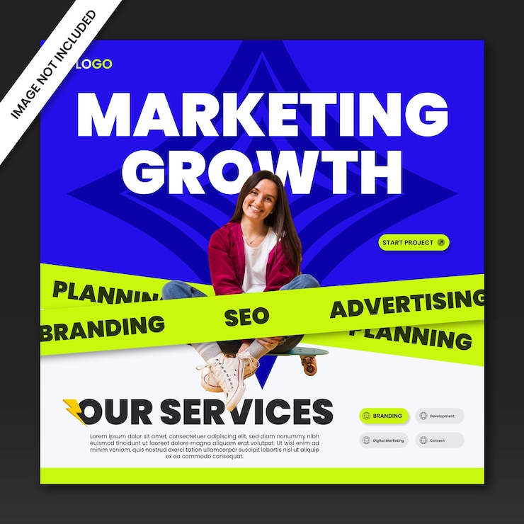 Vector modelo de publicación en las redes sociales para el crecimiento del marketing
