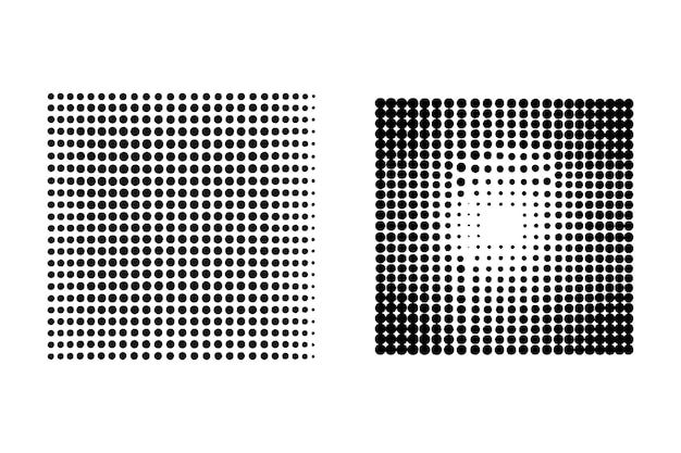 Modelo de punto en forma de círculo de medio tono monocromo textura moderna vector de decoración de medio tono negro