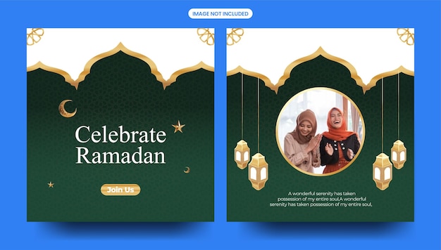 Vector modelo realista de publicación de redes sociales de ramadán para la celebración del año nuevo islámico vector editable