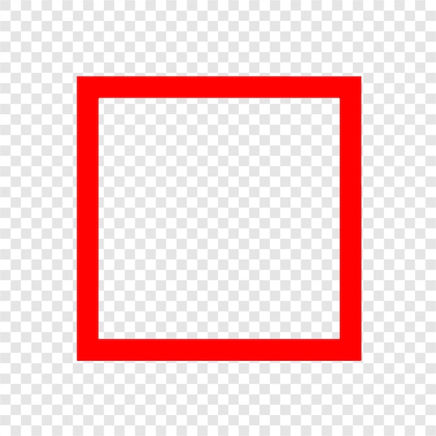 Vector modelo de retrato de forma cuadrada roja fondo transparente
