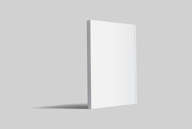 Modelo de revista 3D vectorial realista con portada blanca en blanco catálogo de folleto de cuaderno