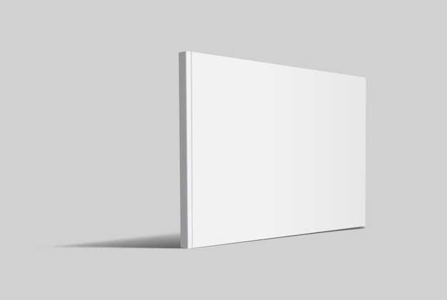 Modelo de revista 3D vectorial realista con portada en blanco para la revista de presentaciones de negocios