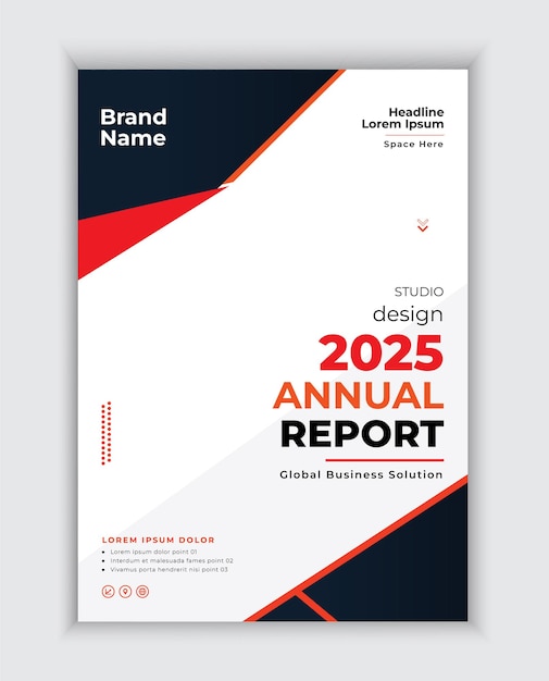 Modelo de revista de negocios moderna para la portada anual de la empresa