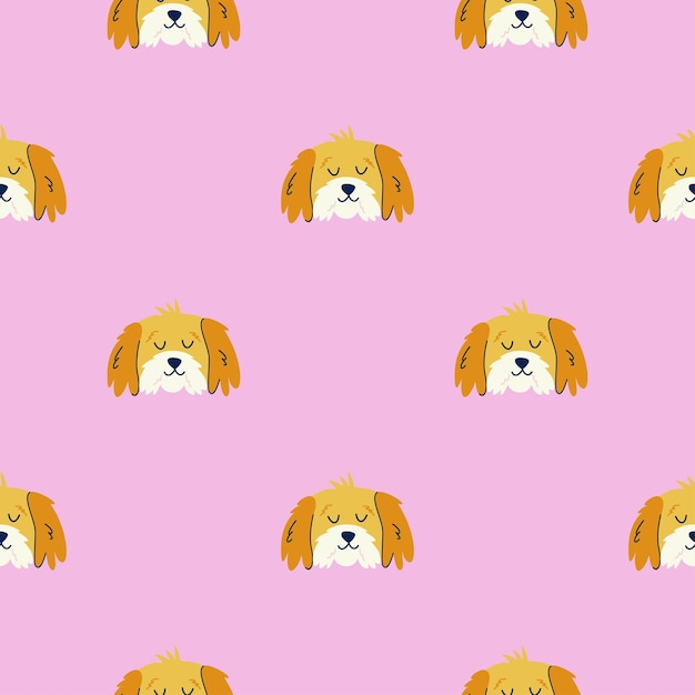 Modelo sencillo sin costuras con un lindo perro en fondo rosa