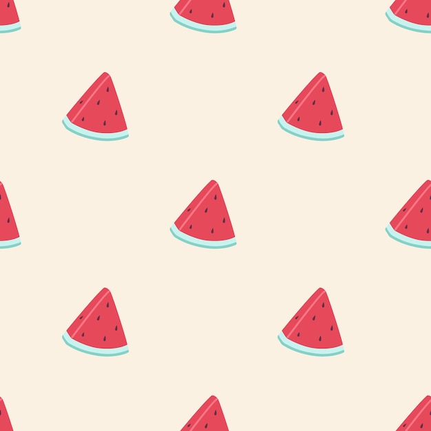 Modelo sencillo sin costuras con rebanadas de sandía Ilustración vectorial de verano brillante para textiles y diseño