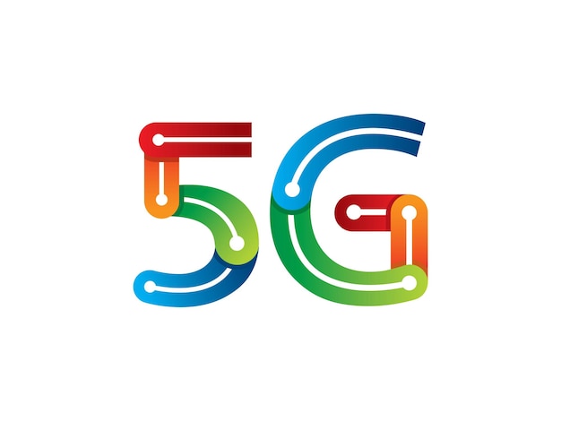 Modelo de símbolo o icono del logotipo de la conexión a la red 5G
