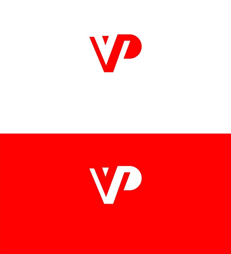 Vector modelo de símbolo de señal de identidad de la letra vp