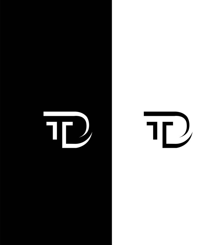 Vector modelo de símbolo de signo de identidad de la letra dt