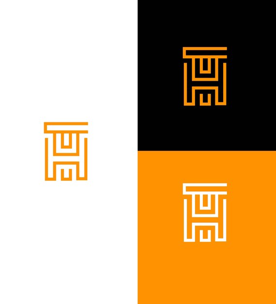 Modelo de símbolo de signo de identidad de la letra HT TH