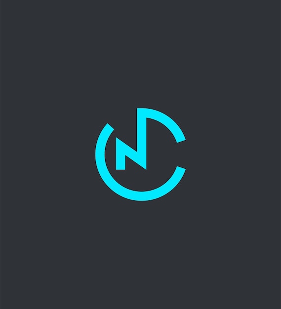 Modelo de símbolo de signo de identidad de la letra NC