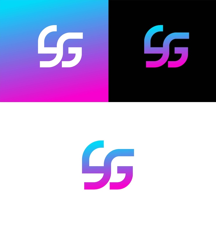 Vector modelo de símbolo de signo de identidad de la letra sg