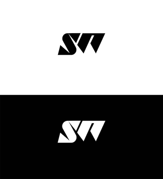 Modelo de símbolo de signo de identidad de la letra SW WS
