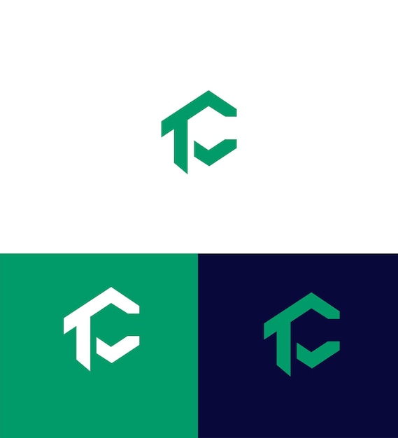 Modelo de símbolo de signo de identidad de la letra TC