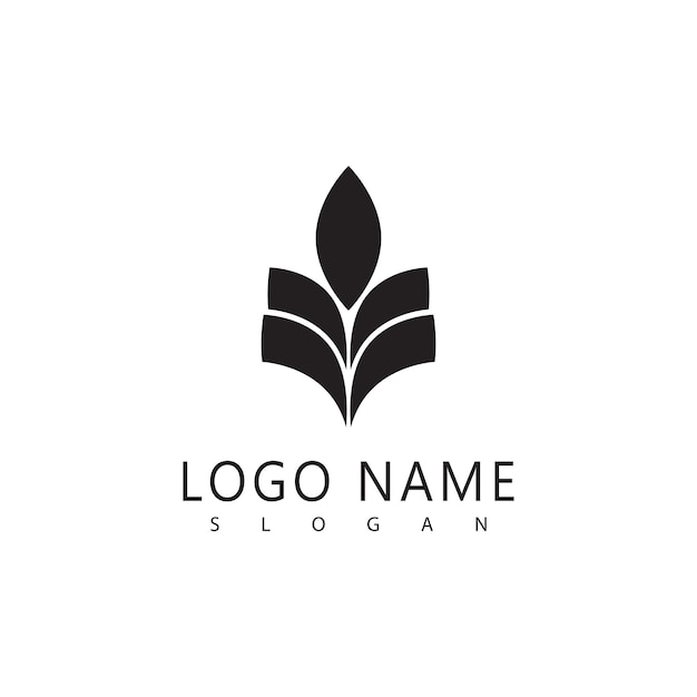 Modelo y símbolo del vector del logotipo de trigo para la agricultura
