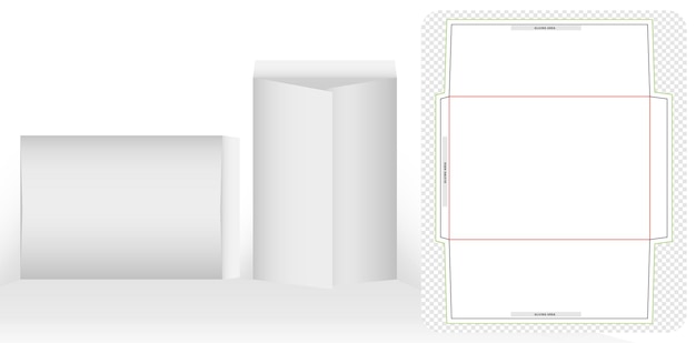 Modelo de sobre blanco y folleto triplo