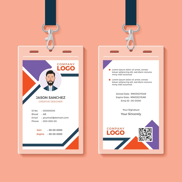Modelo de tarjeta de identidad