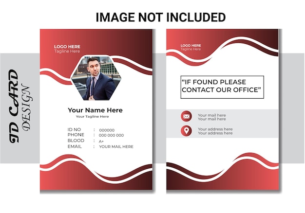 Modelo de tarjeta de identificación comercial vectorial moderno y limpio