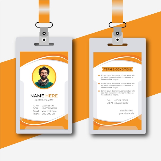 Modelo de tarjeta de identificación de empleado de una empresa moderna