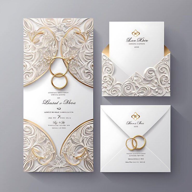 Modelo de tarjeta Nikah Mubarak Corona floral de lujo Tarjeta de invitación islámica para bodas