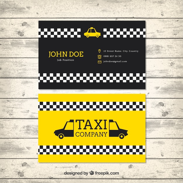 Modelo de tarjeta de taxi en estilo moderno